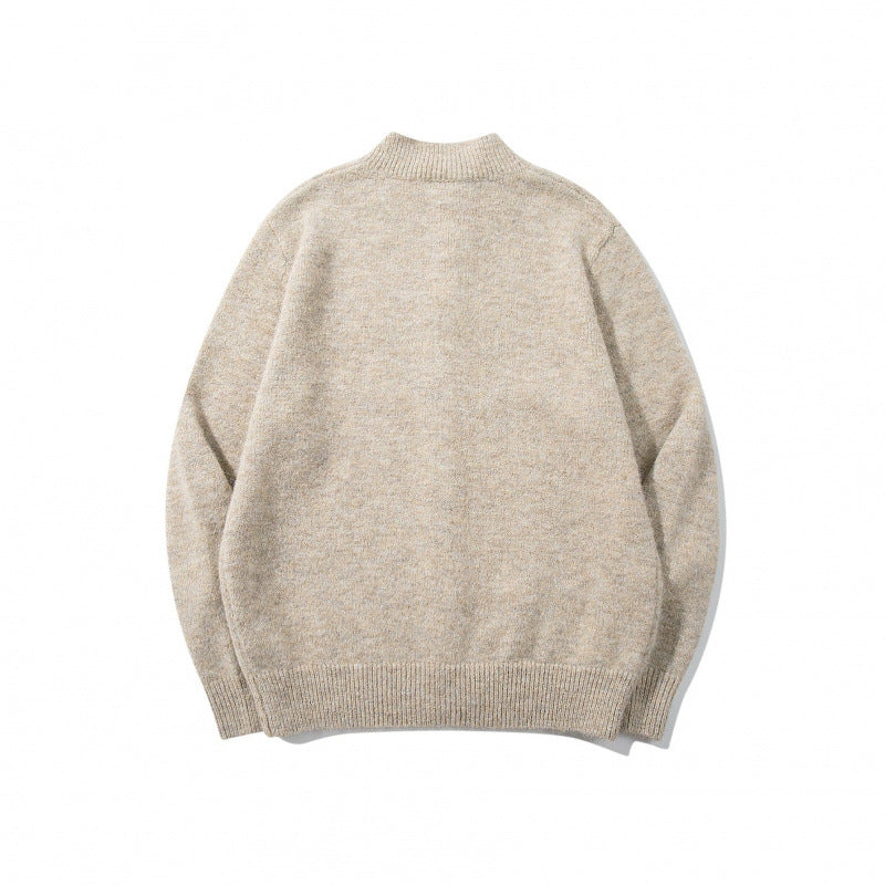 Unisex Boxy-Mohair-Mix-Cardigan with half-high collar and continuous button placket Chichicherry