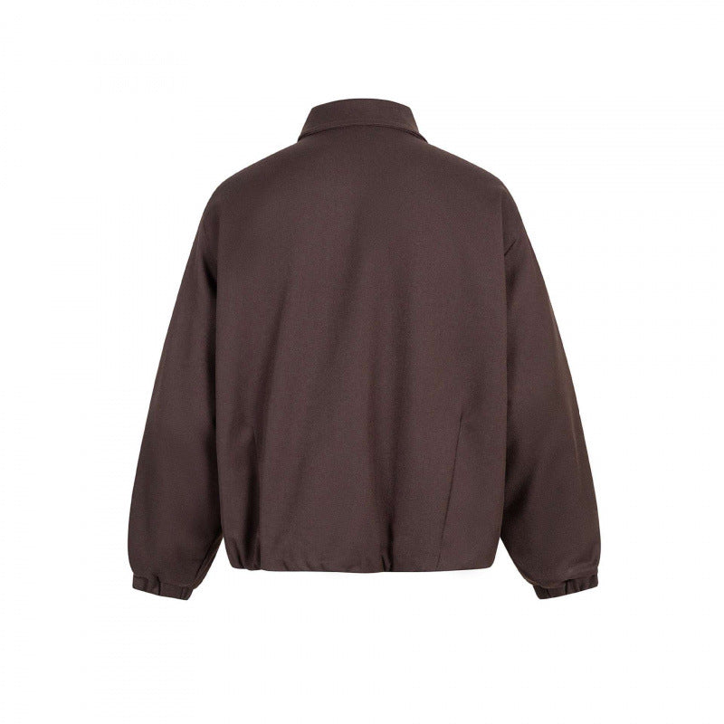 Unisex Boxy transitional blouse with shirt collar, two-way metal zipper and elastic cuffs Chichicherry