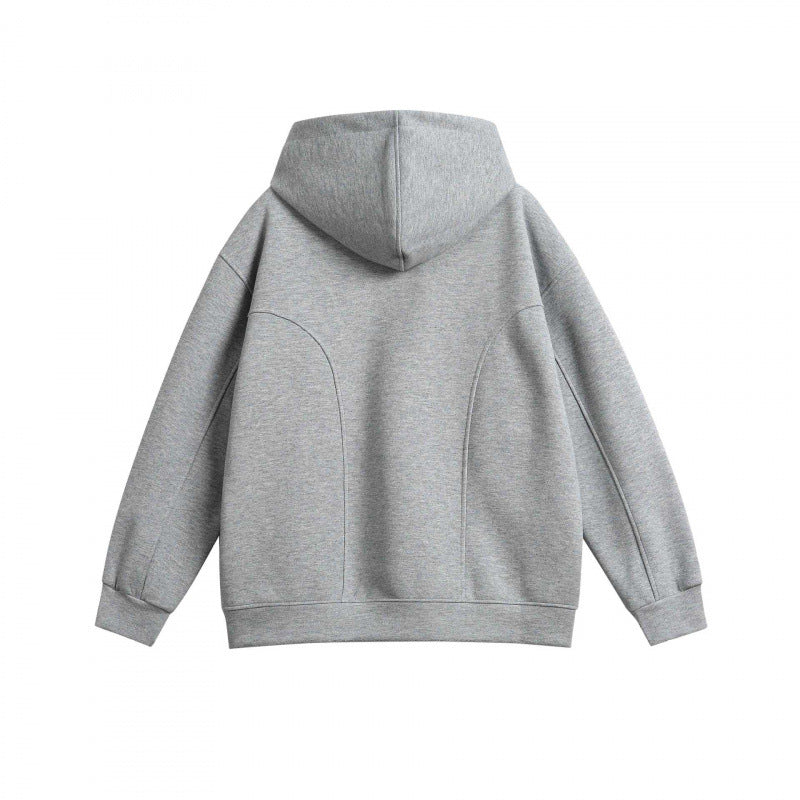 Unisex Oversize Hoodie made of mélange cotton blend with stud embellishments and seam details Chichicherry