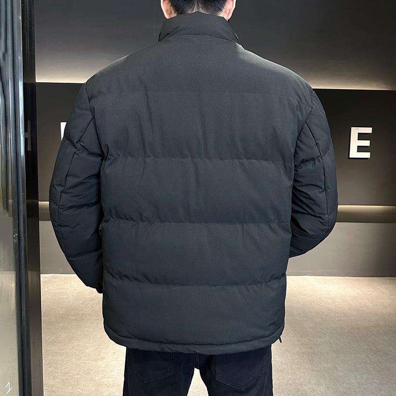 Men's thermo quilted jacket with high stand-up collar and flap pockets Chichicherry
