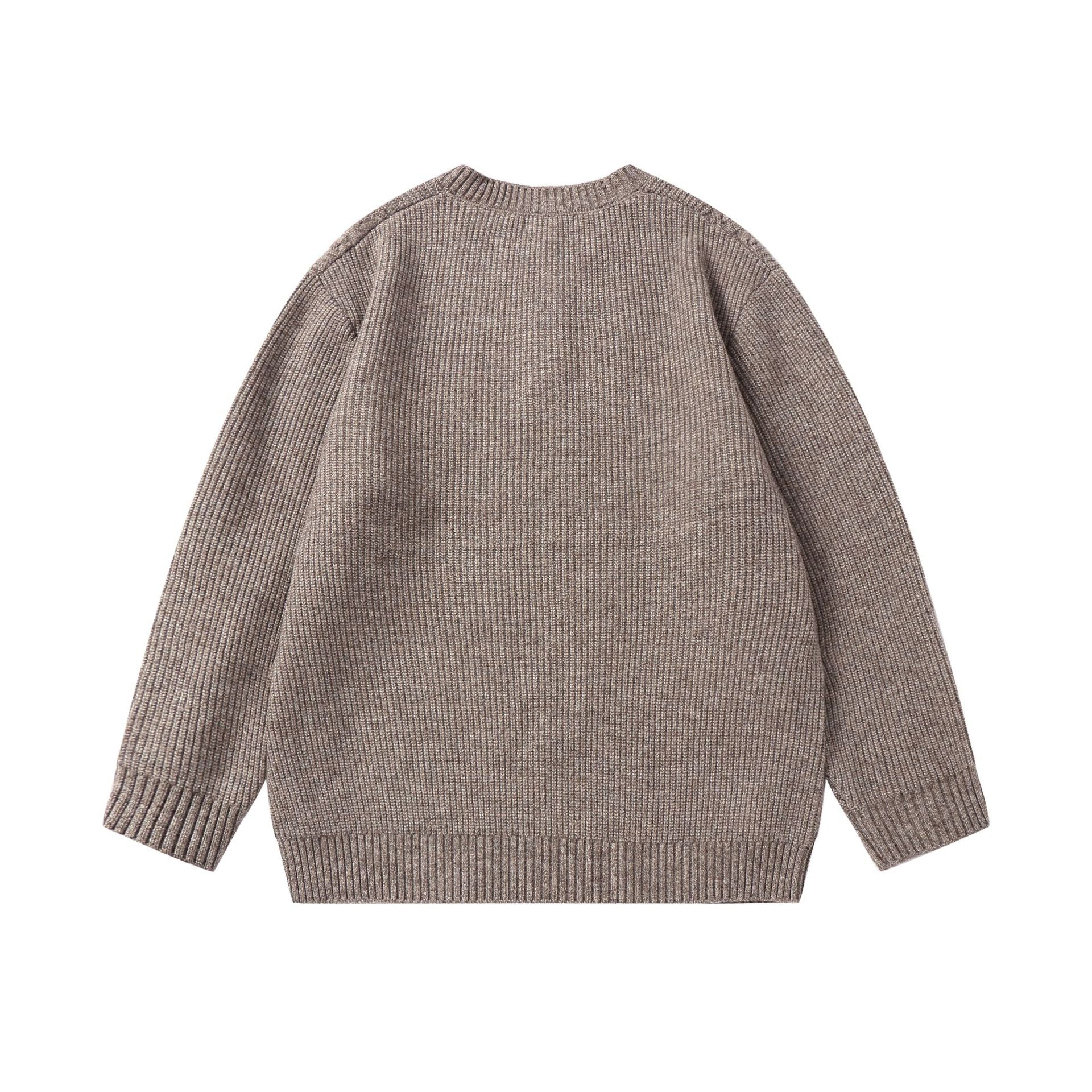 Unisex knitted sweater with Henley button placket and cable pattern Chichicherry