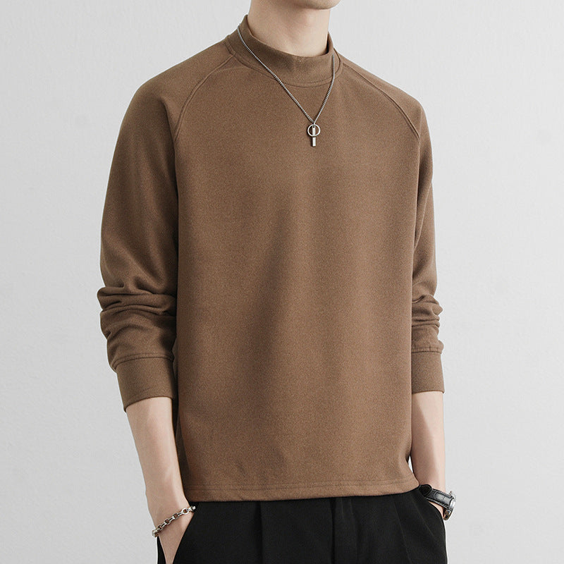 Men's Minimalist Mockneck Sweatshirt made of Tech Fleece with Raglan Sleeves Chichicherry
