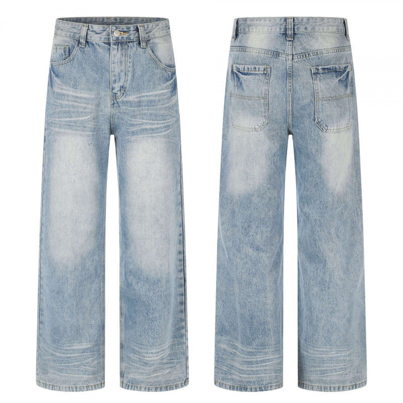 Women's short-cut high-waist culotte jeans with wide leg, retro wash, and soft denim quality Chichicherry