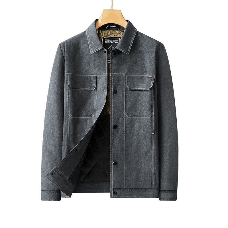 Men's Quilted Canvas Work Jacket with Quilted Lining Chichicherry