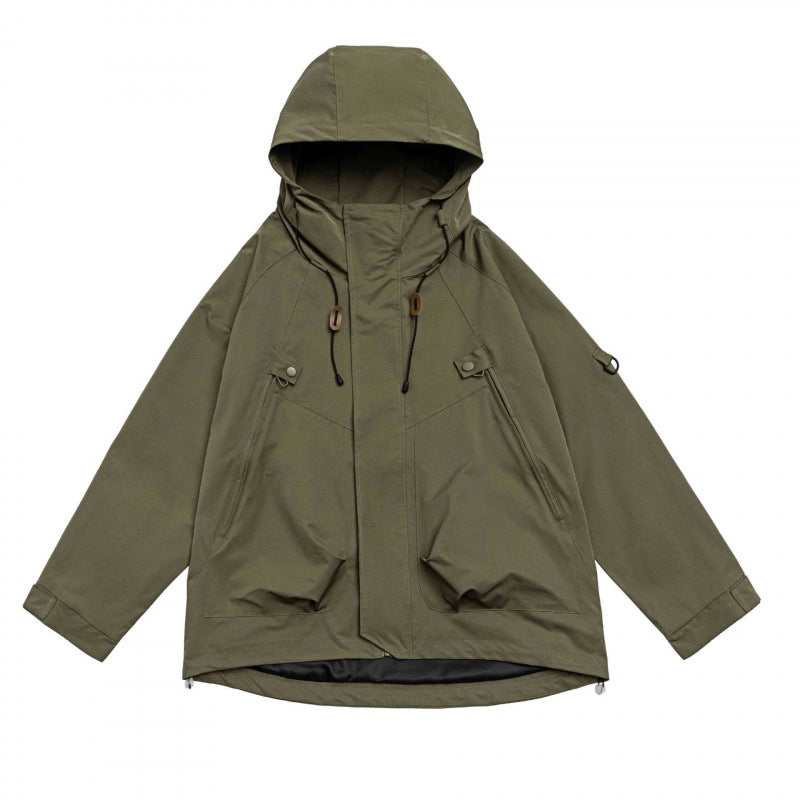 Unisex Oversized Utility Parka with hood, concealed front placket and multifunctional pockets Chichicherry
