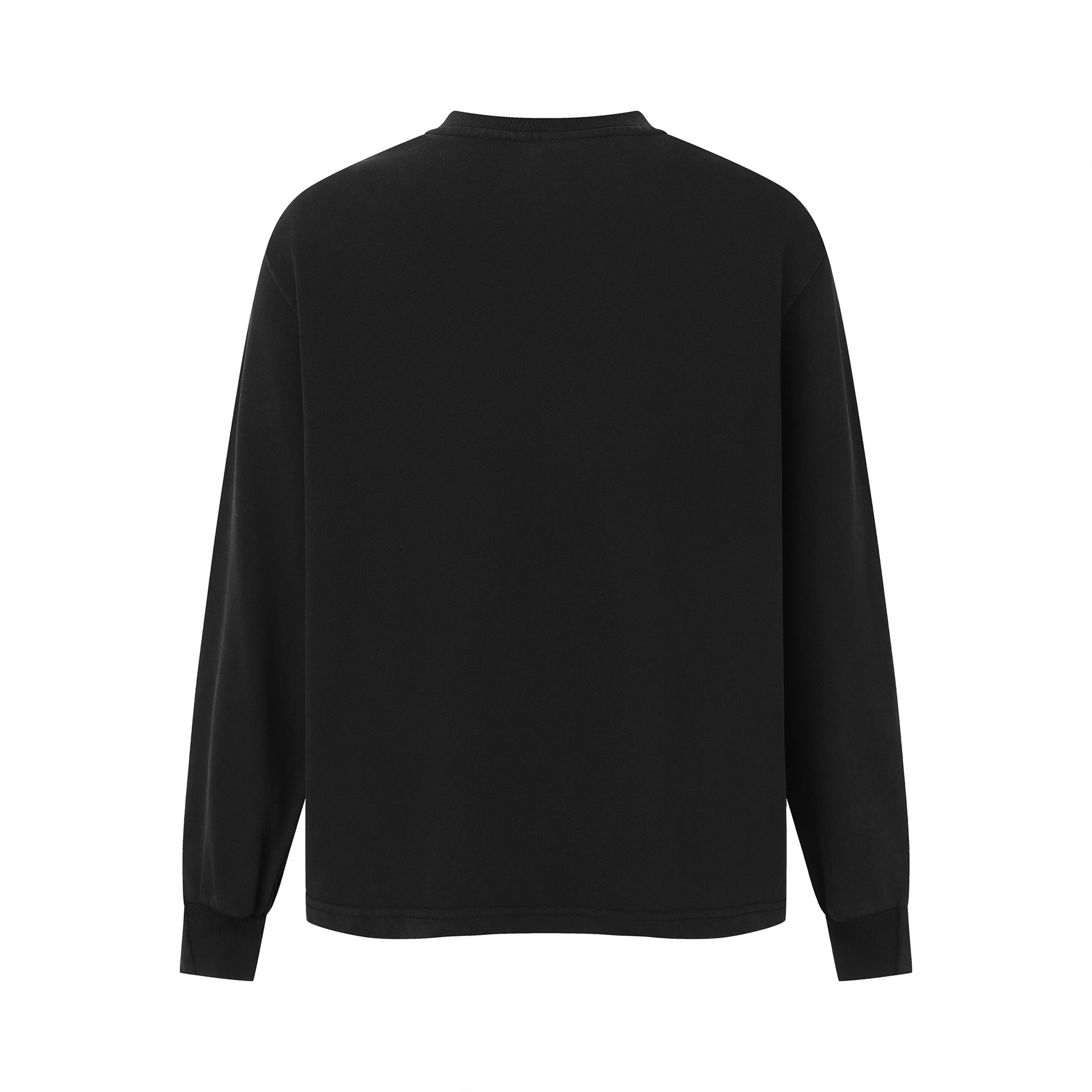 Unisex Minimalist Heavyweight Crew Neck Sweatshirt with Reinforced Collar and Extended Back Hem Chichicherry