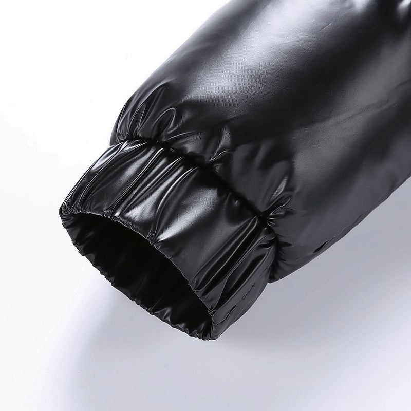 Men's shiny quilted thermo hooded jacket with metallic finish and warming insulation Chichicherry