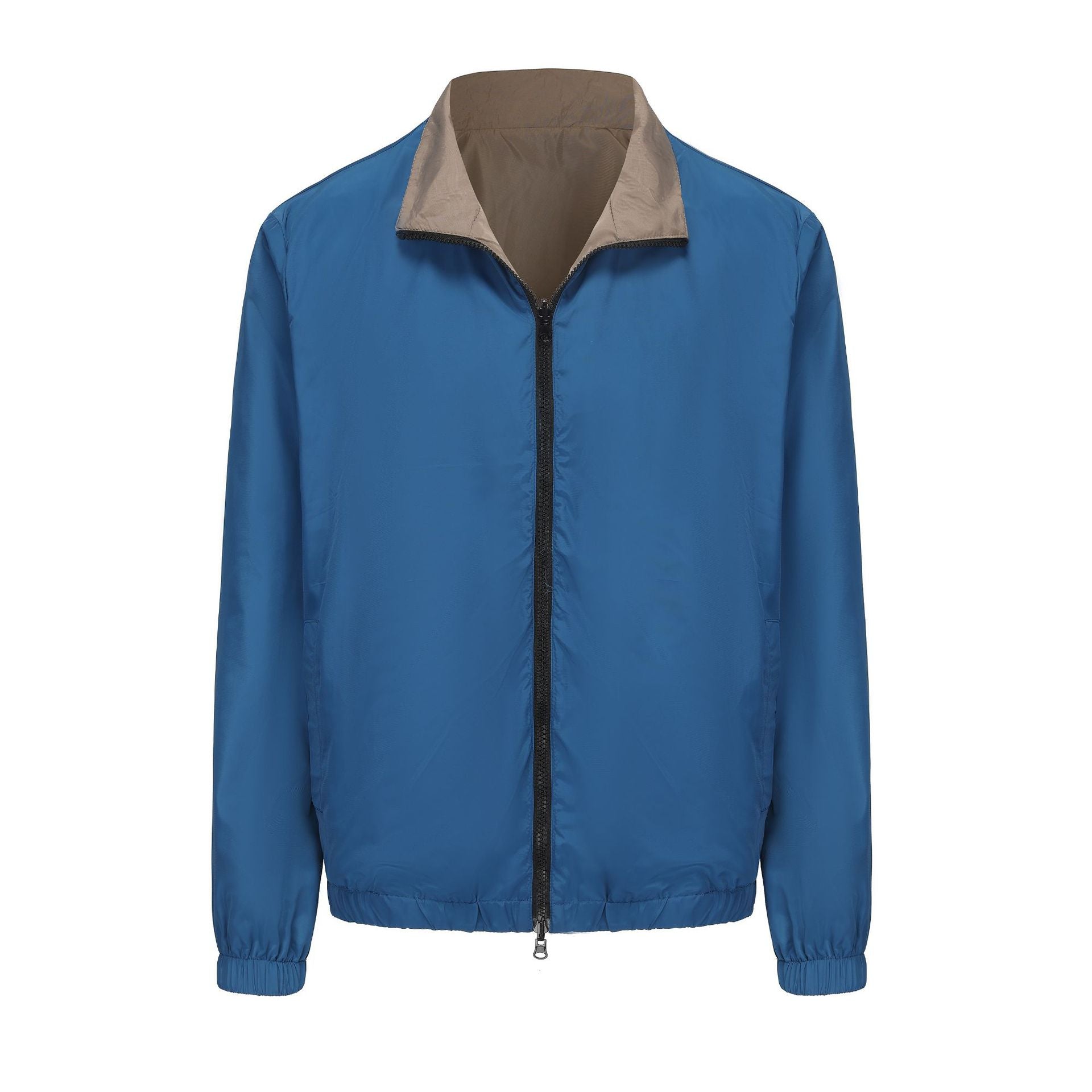 Men's Lightweight Bomber Jacket with Reversible Option and Two-Way Zipper Chichicherry
