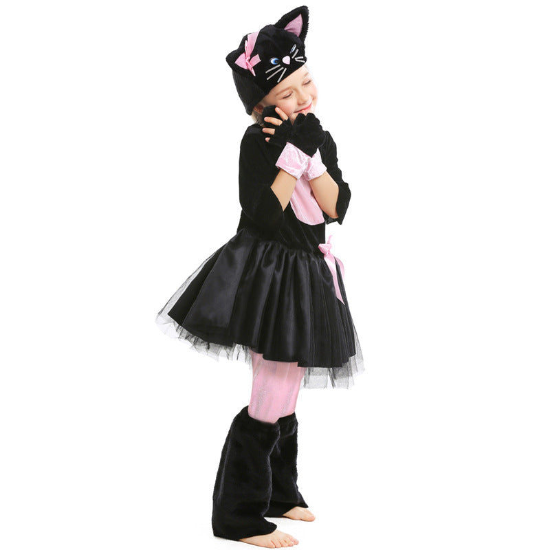 Girl Cat Costume with Tail and Soft Plush Chichicherry