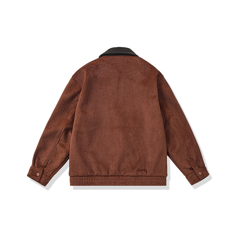 Men's short-cut fleece jacket with cord collar and safety chest pocket Chichicherry