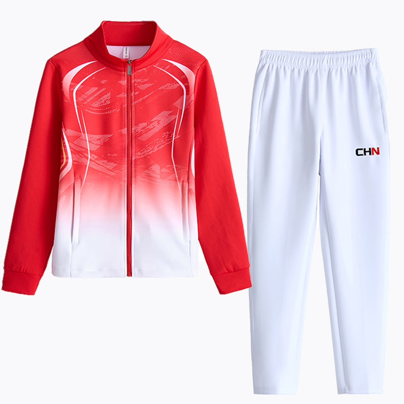 Unisex Performance Training Set with Gradient, Stretch Jacket and Comfort Pants Chichicherry