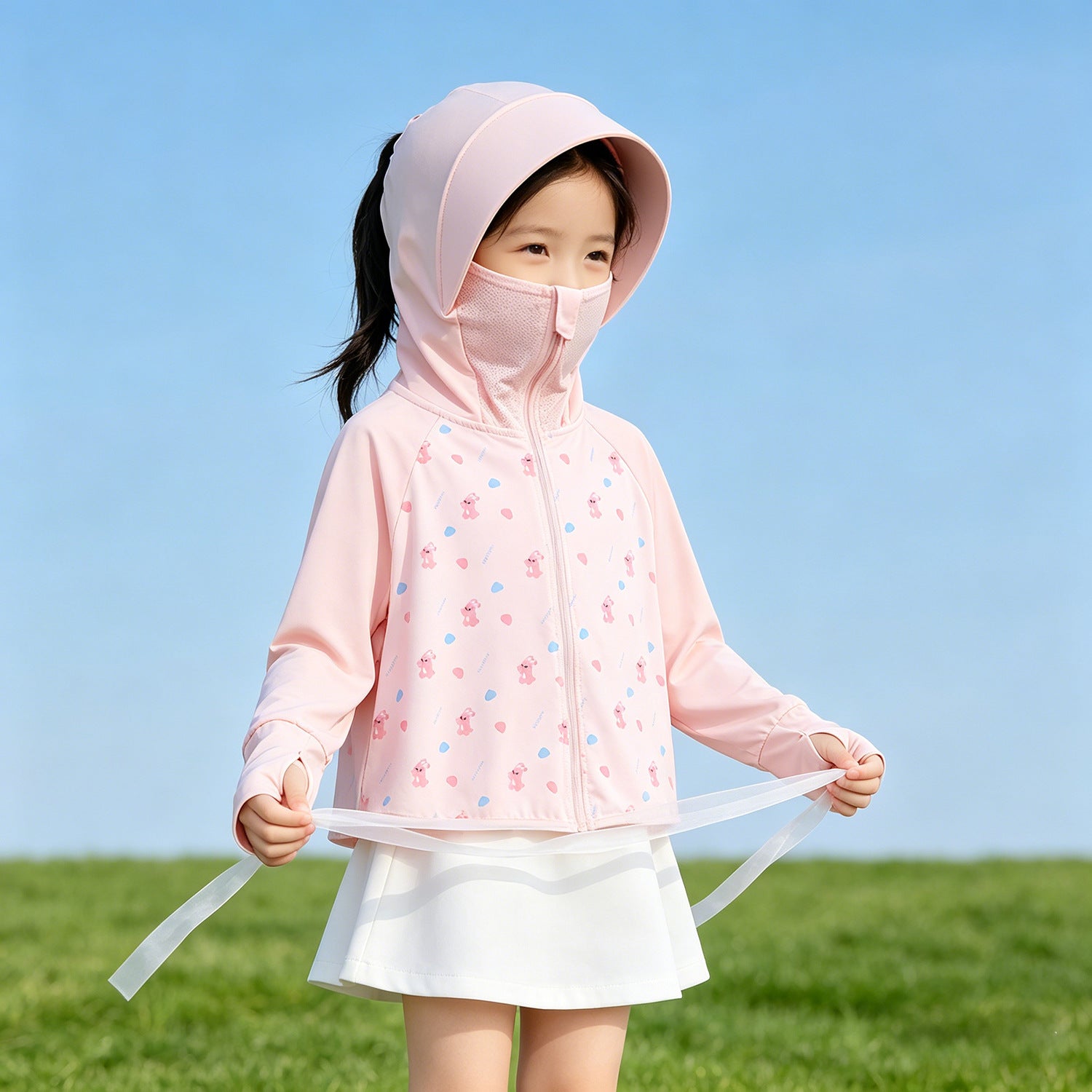 Girls multifunctional sun jacket with hood Chichicherry