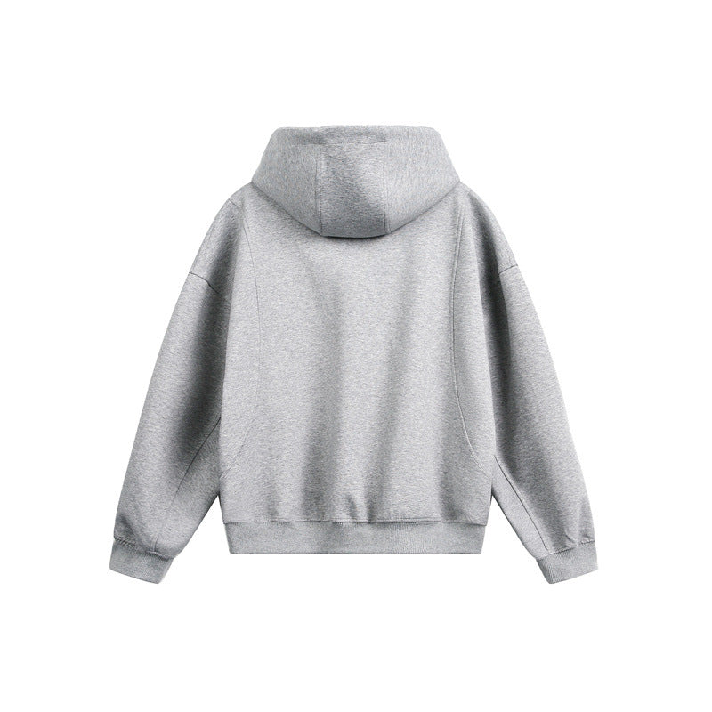 Women Loose Fit Zip Hoodie with High Funnel Neck and Two-Way Function Chichicherry