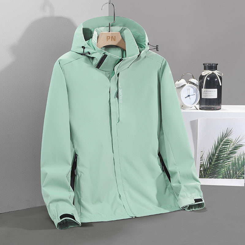 Men's Lightweight Softshell Hooded Jacket with Concealed Zipper and Windproof Membrane Chichicherry