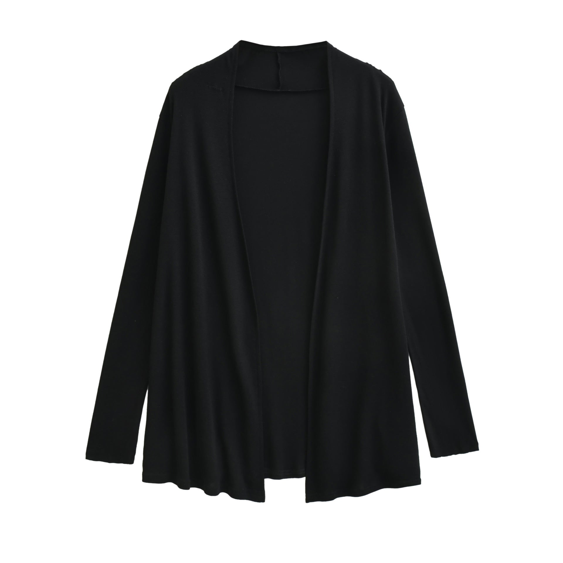 Women Open Flowing Jersey Cardigan with Waterfall Edge Chichicherry