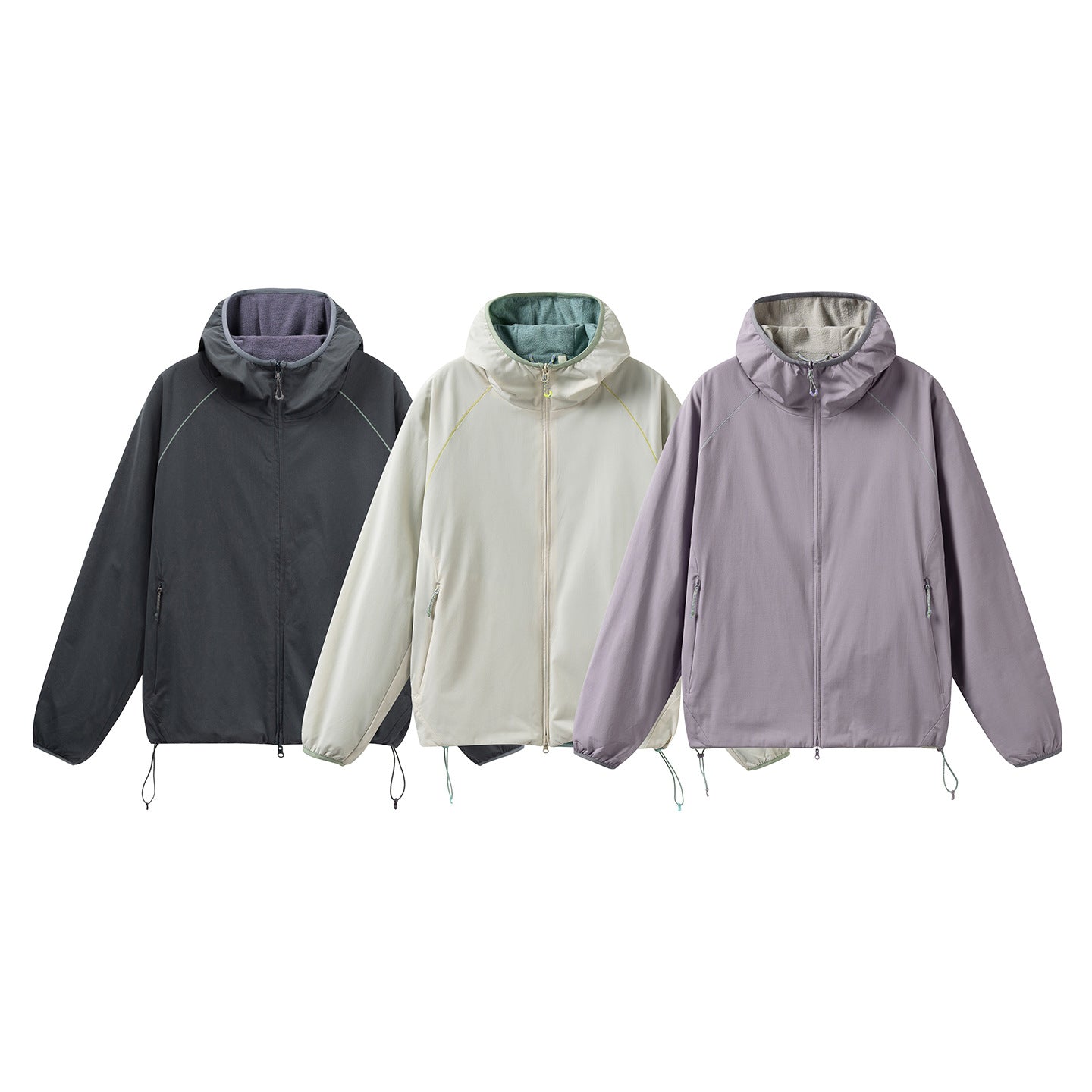 Women's Lightweight Softshell Hoodie with Fleece Lining, Raglan Sleeves and Drawstring Hood