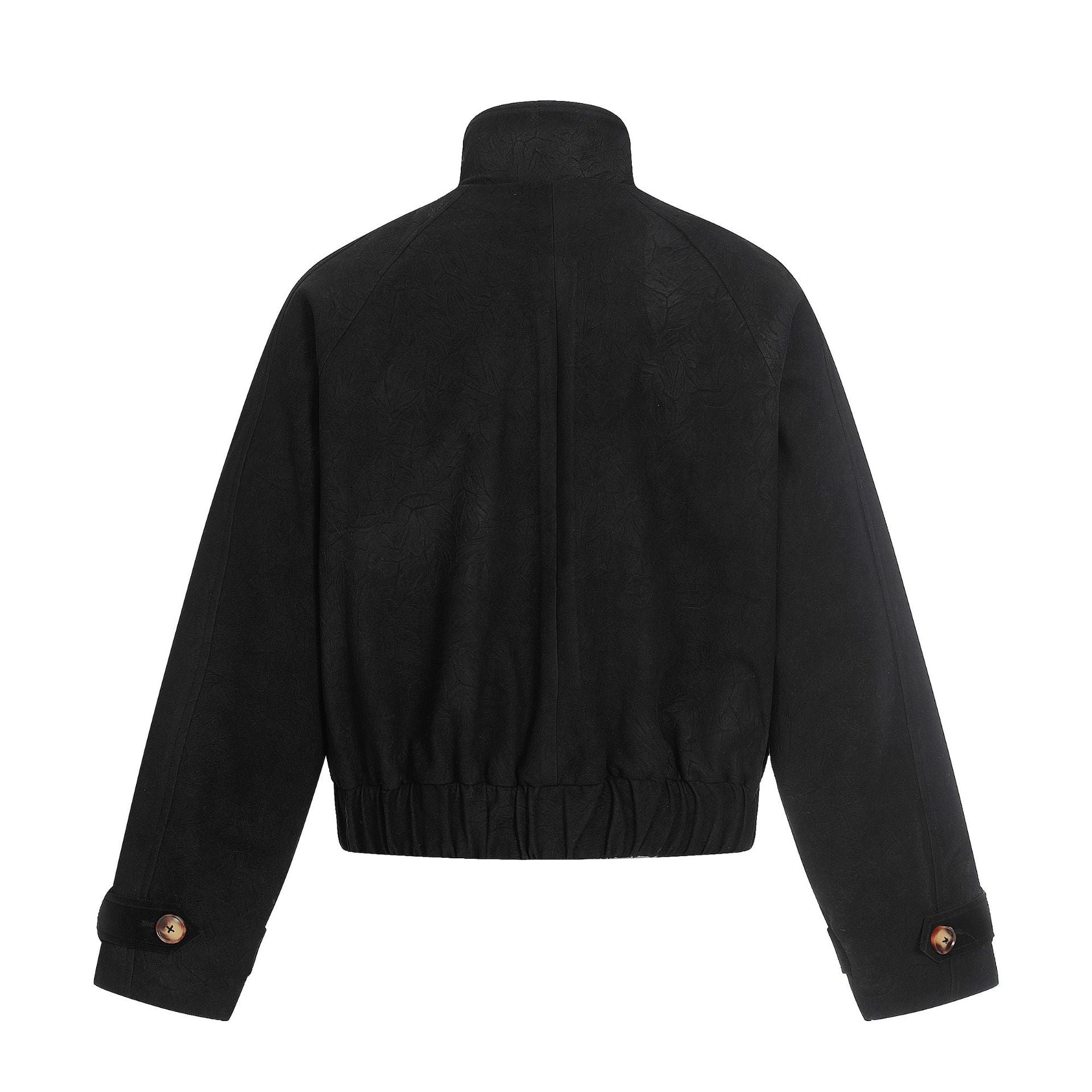 Unisex Short Cut Boxy Blouson with Toggle Closures and Adjustable Cuffs Chichicherry