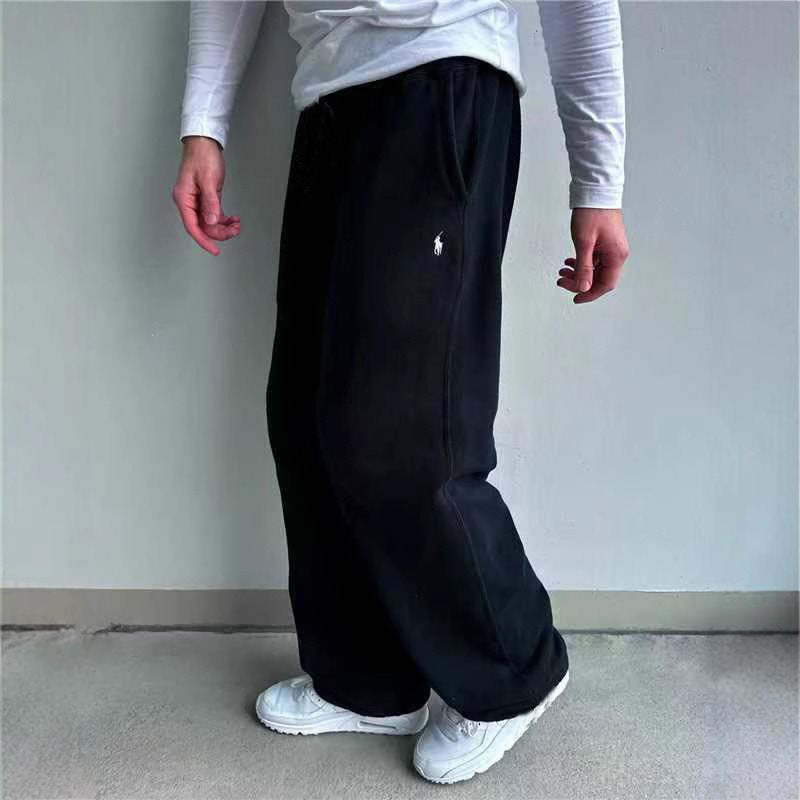 Men's Loose Baggy Sweatpants with Elastic Waistband and Embroidered Logo Chichicherry