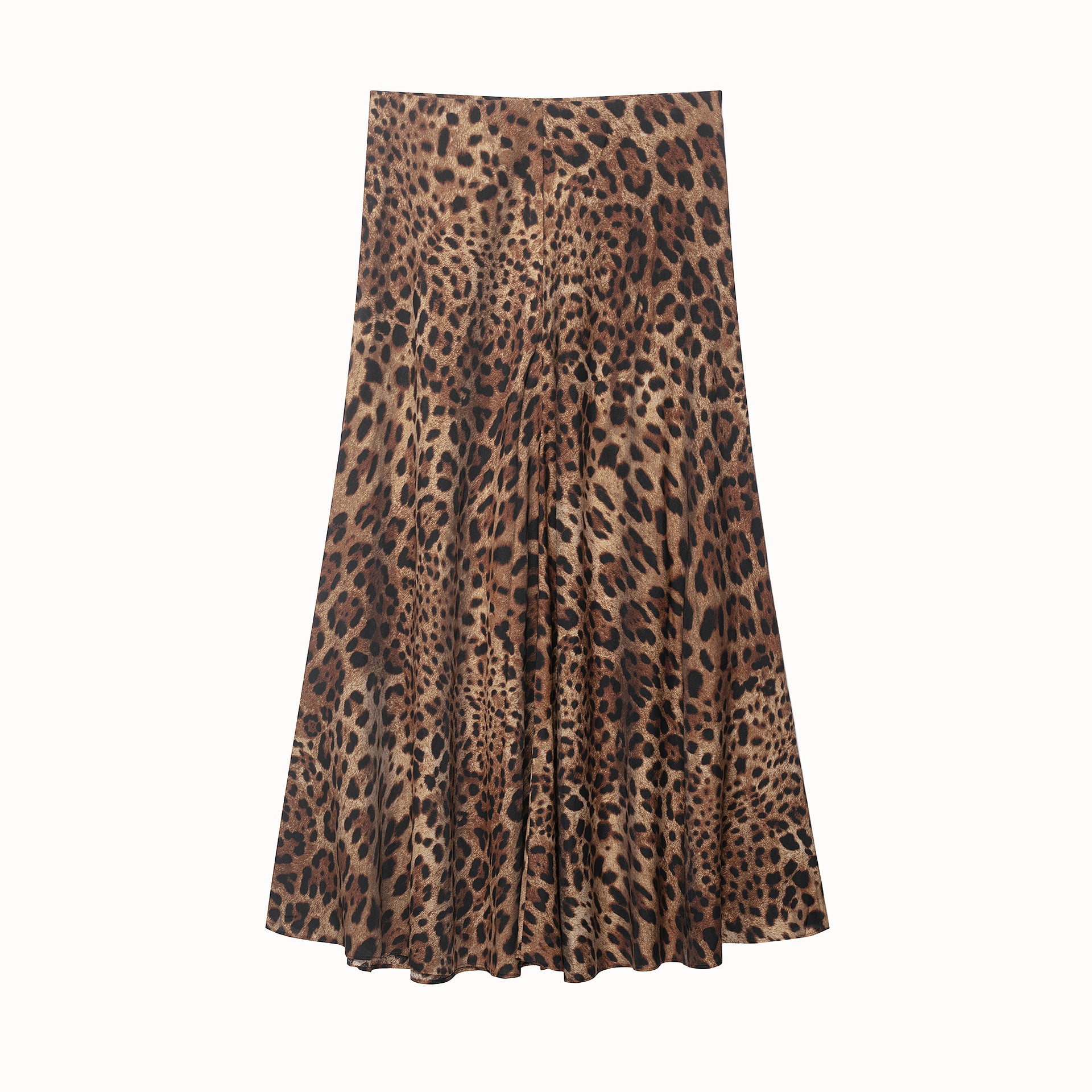 Women's satin midi skirt with high comfort waistband and flared A-line silhouette Chichicherry