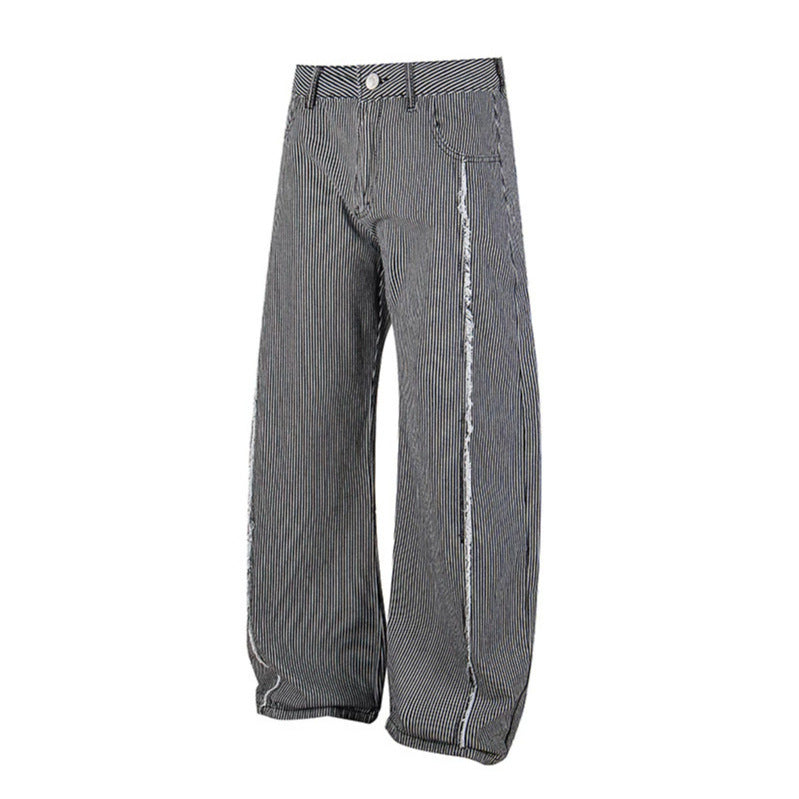 Women Wide Culotte Pants with High Waist, Pinstripe and Used Side Seam Chichicherry