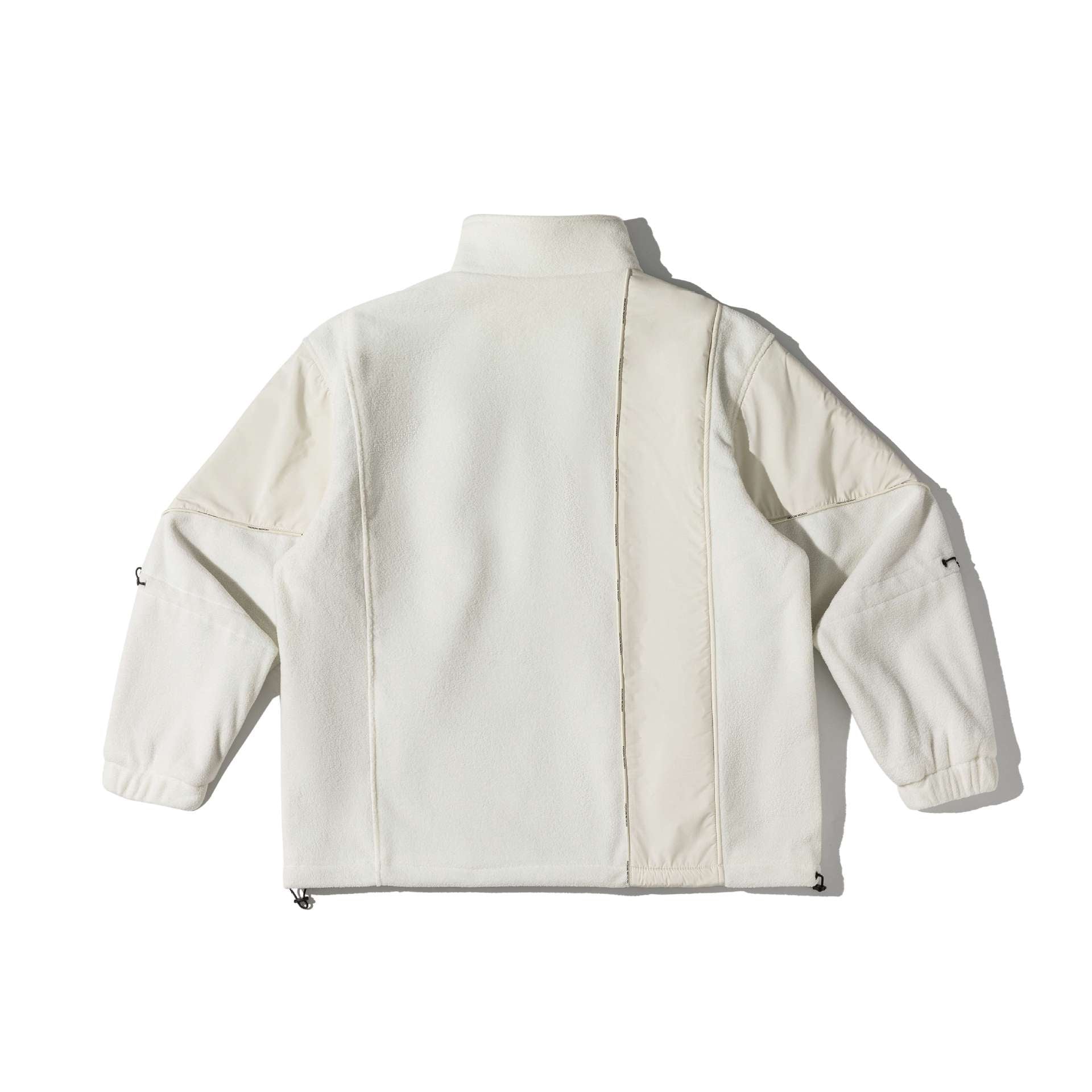 Unisex Short Cut Technical Fleece Utility Jacket with High Stand-Up Collar and Multifunctional Pockets Chichicherry