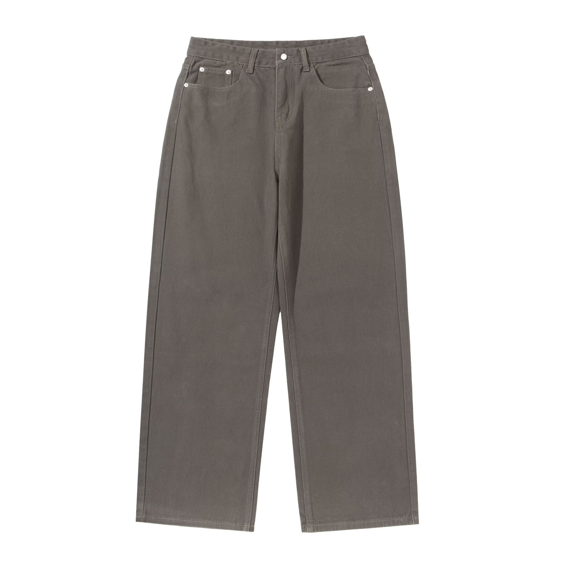 Women's Wide Cropped Pants with High Waist, Straight Leg and Five-Pocket Design Chichicherry