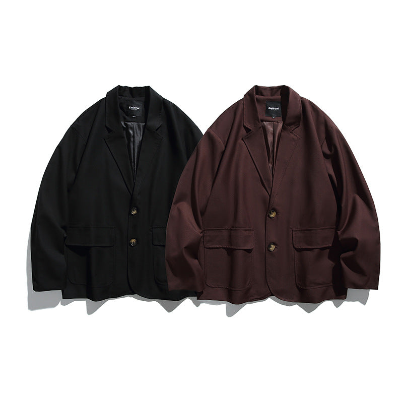 Men's Oversize Blazer in Boxy Cut with Flap Pockets and Light Padding Chichicherry
