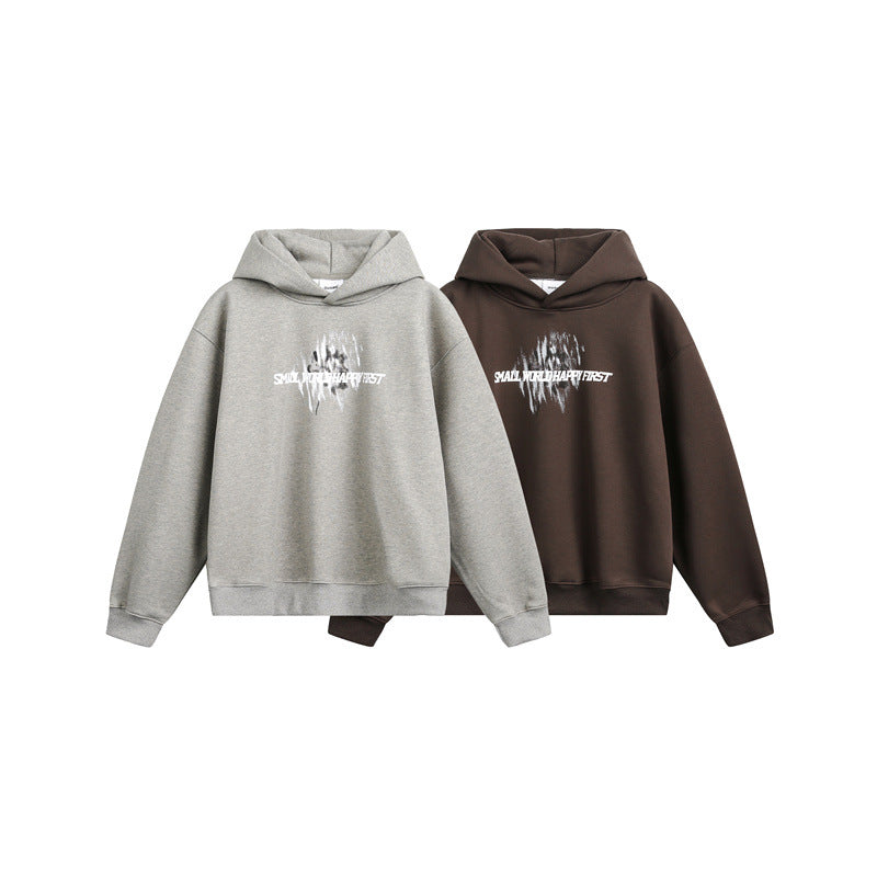Unisex hoodie with relaxed fit and abstract front print Chichicherry