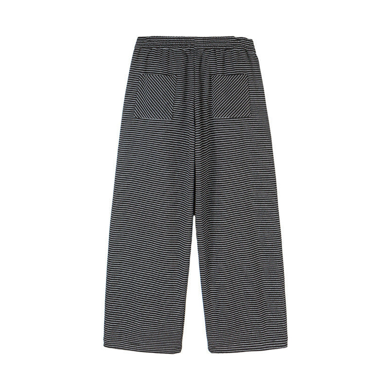 Women's culotte pants with wide leg, high waistband, and fine stripe pattern Chichicherry