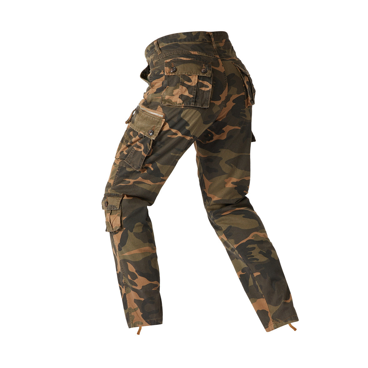 Men's cargo pants in camouflage military style with multiple pockets and adjustable ankle straps Chichicherry