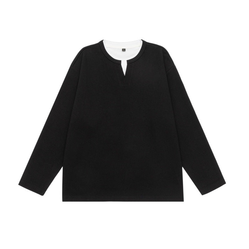 Unisex Oversize Sweatshirt with Notch neckline and contrasted collar insert Chichicherry