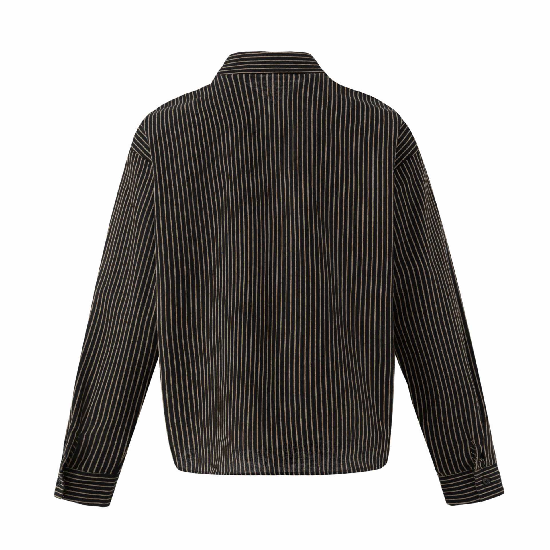 Women's Oversized Shirt Blouse with Fine Stripes and Kent Collar Chichicherry