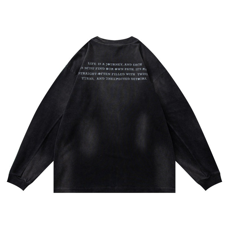 Unisex Oversize Sweatshirt with pigmented wash and subtle chest print Chichicherry