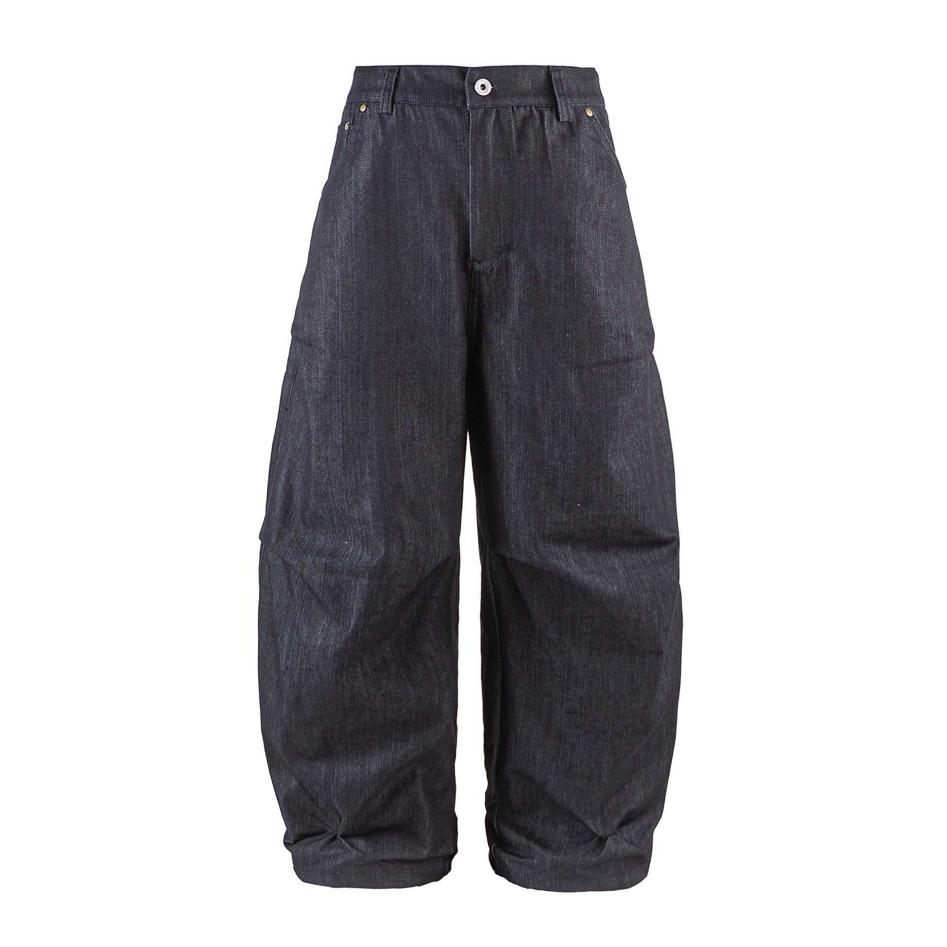 Women Wide Cropped Pants with High Waist, Rolled Cuff and Prominent Knee Pleats Chichicherry