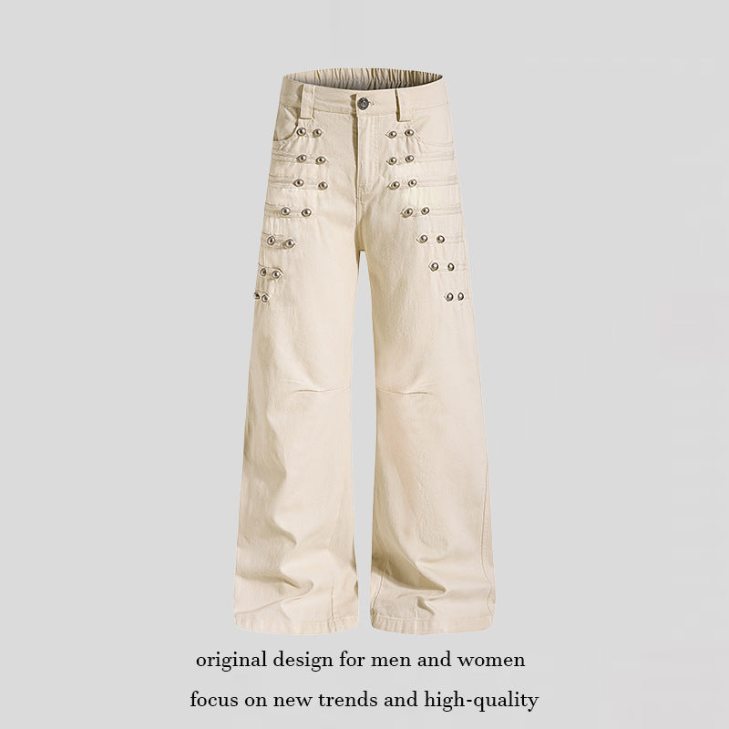 Women High-waisted Wide Culotte Pants with Grommet Detail Chichicherry