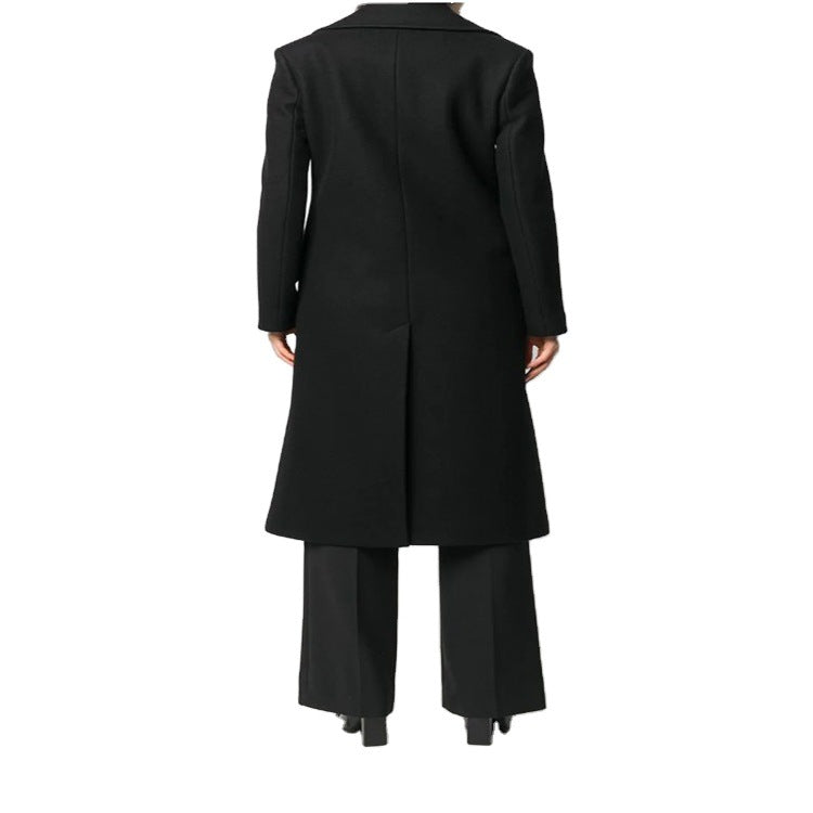 Women Double-breasted Coat in Military Look with Golden Decorative Buttons Chichicherry