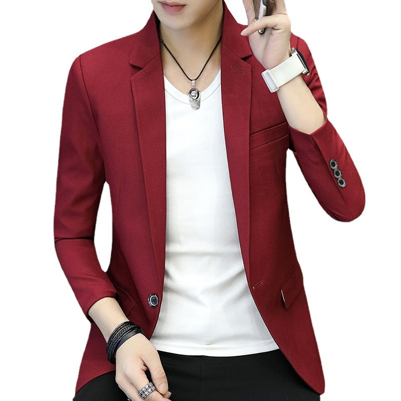 Men's Slim-Fit Casual Blazer with Narrow Lapels and Light Stretch Quality Chichicherry