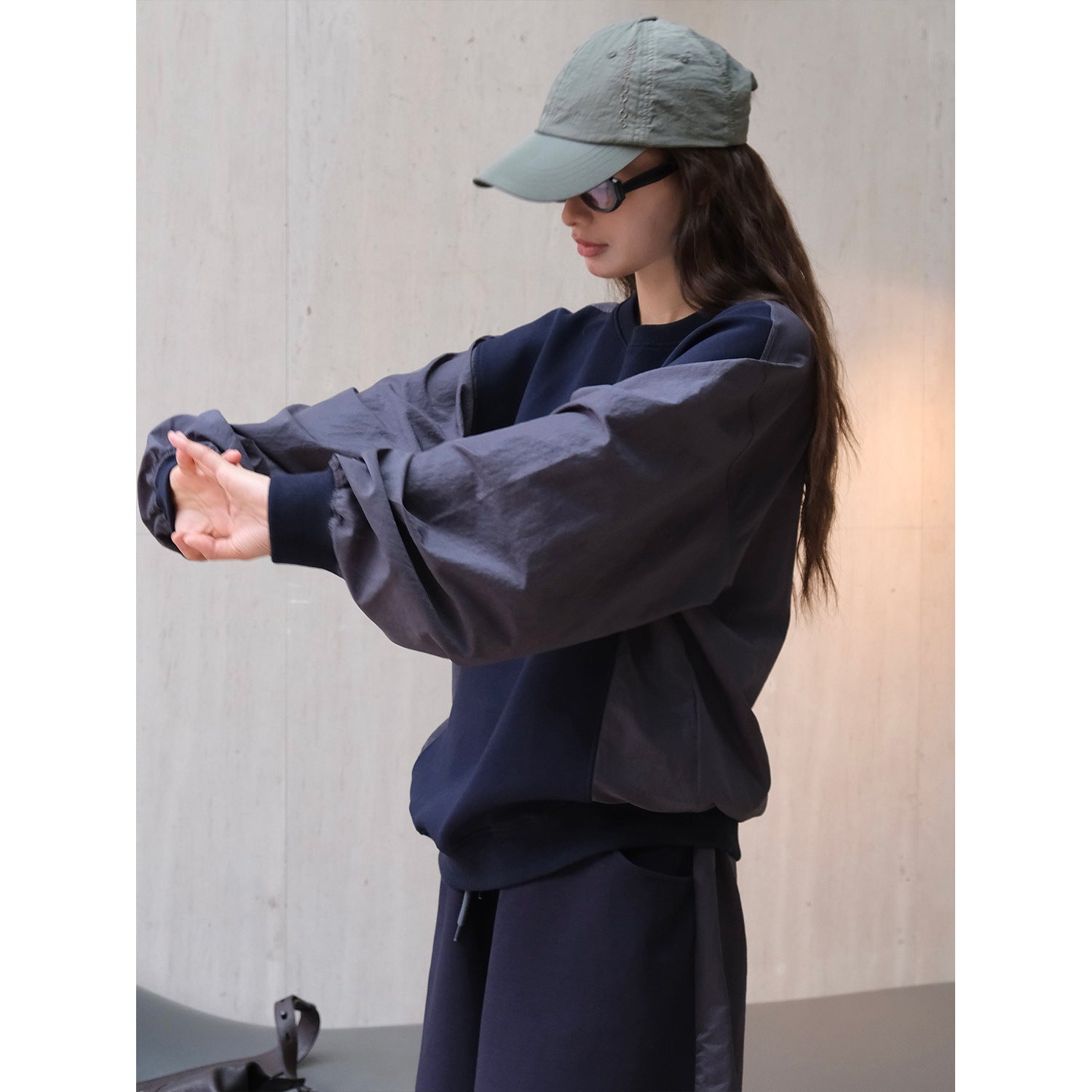 Women's Casual Sweatshirt Set with Voluminous Balloon Sleeves and Relaxed Lounge Cut Chichicherry