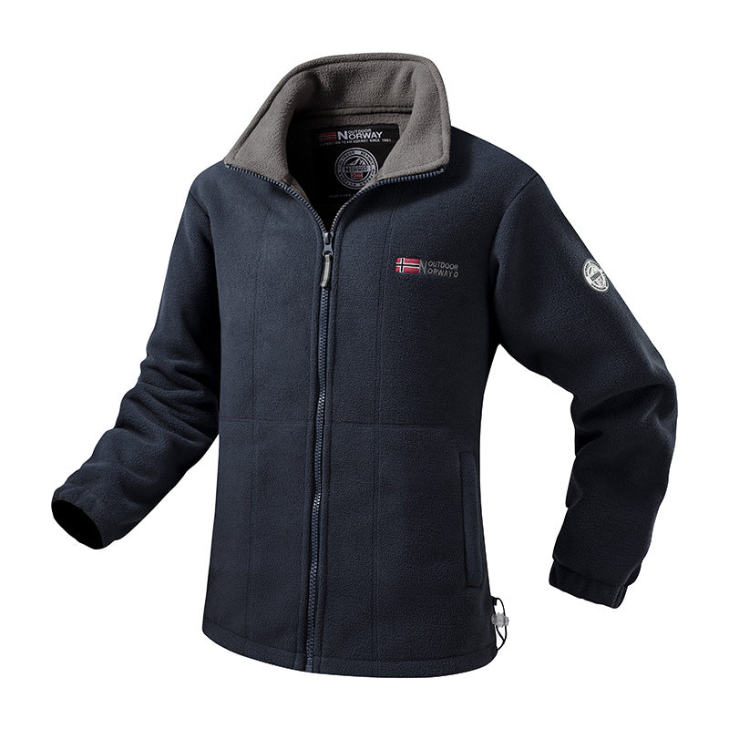 Women's fleece jacket with stand-up collar, wind-resistant structure & adjustable drawstring hem Chichicherry