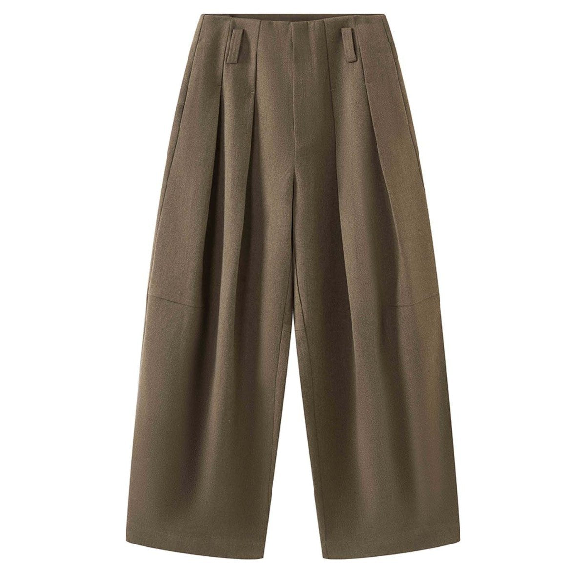 Women Wide High-waisted Pleated Culotte Pants Chichicherry