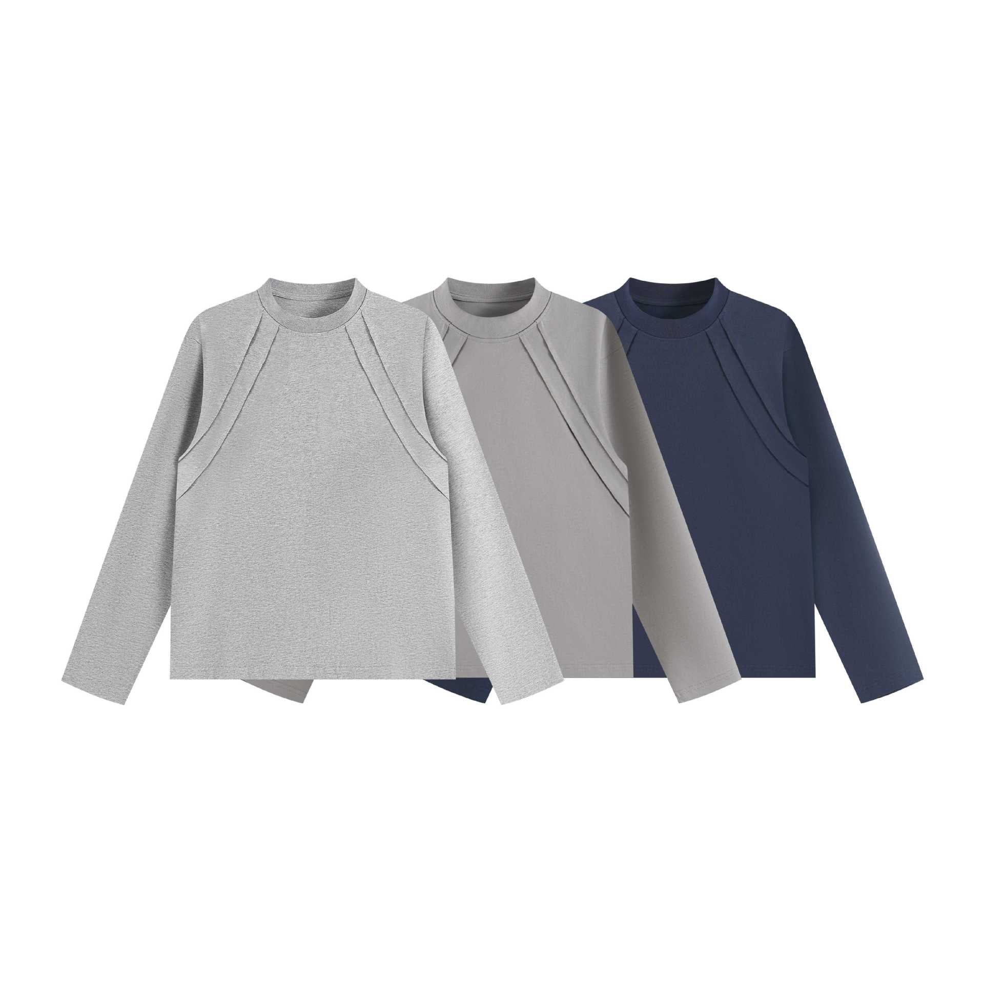 Unisex Oversize sweatshirt with decorative layered yoke and round neck Chichicherry