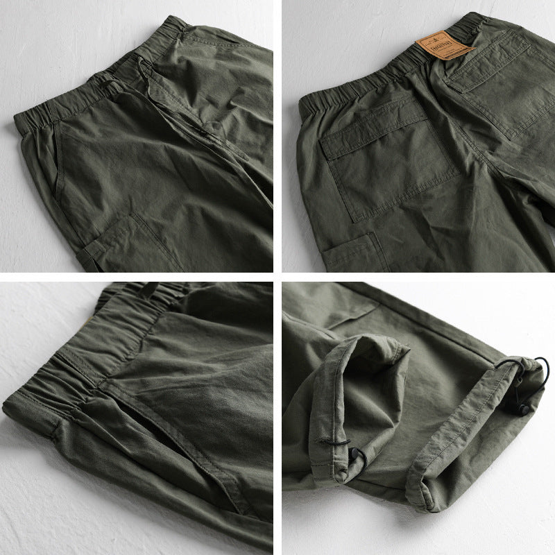 Men's cargo pants with elastic waistband, drawstring and patch leg pockets Chichicherry