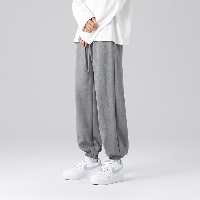 Men's joggers in a relaxed fit with a crease, drawstring, and elastic cuffs Chichicherry