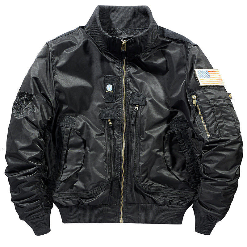 Men's flight bomber jacket with multiple zip pockets and ribbed cuffs Chichicherry