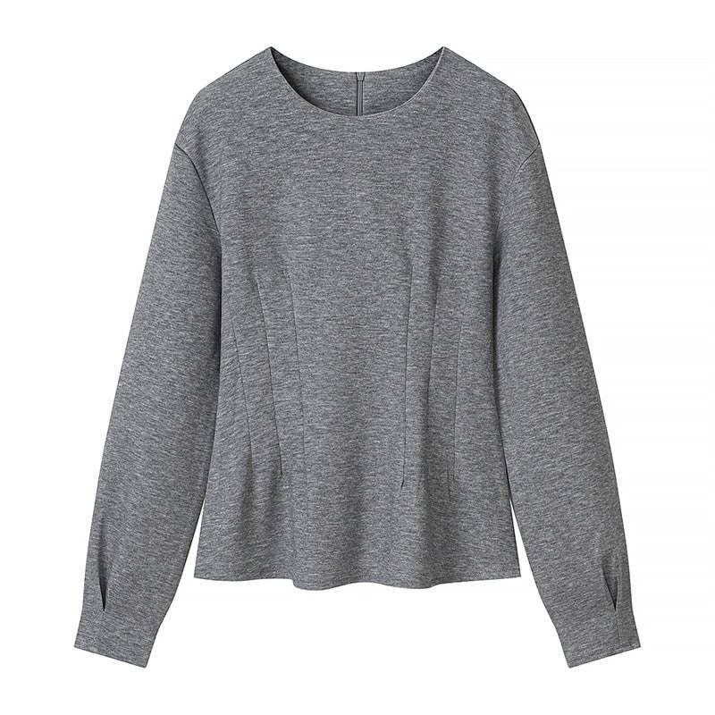 Women's Two-Piece Lounge Set made of Soft Sweat with Round Neck and Wide Cuffed Pants Chichicherry