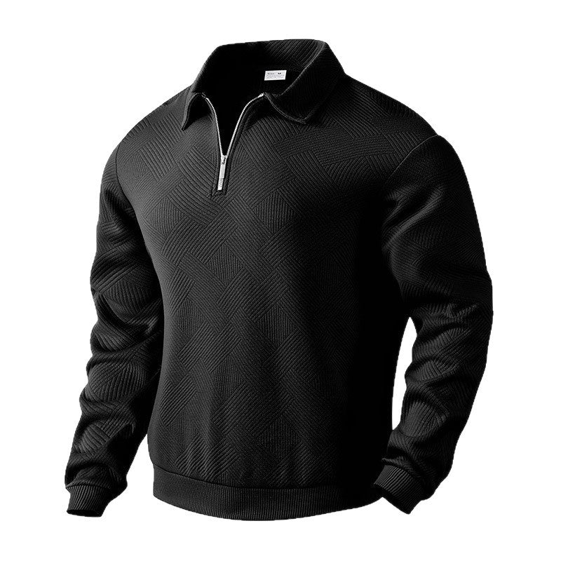 Men's fine structure half-zip pullover in polo shirt style Chichicherry