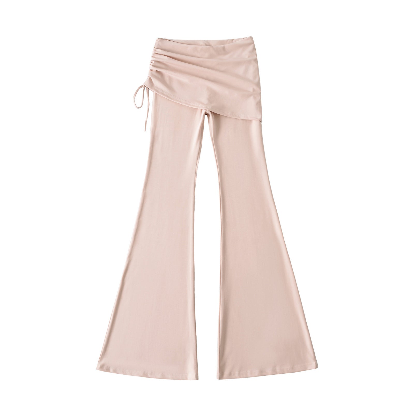 Women’s flared trousers with integrated mini skirt overlay and drawstring Chichicherry