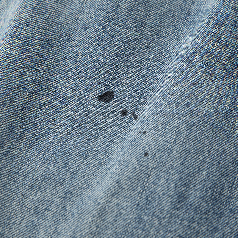 Men's Relaxed-Fit Denim Pants with Paint Effect and Knee Seam Chichicherry