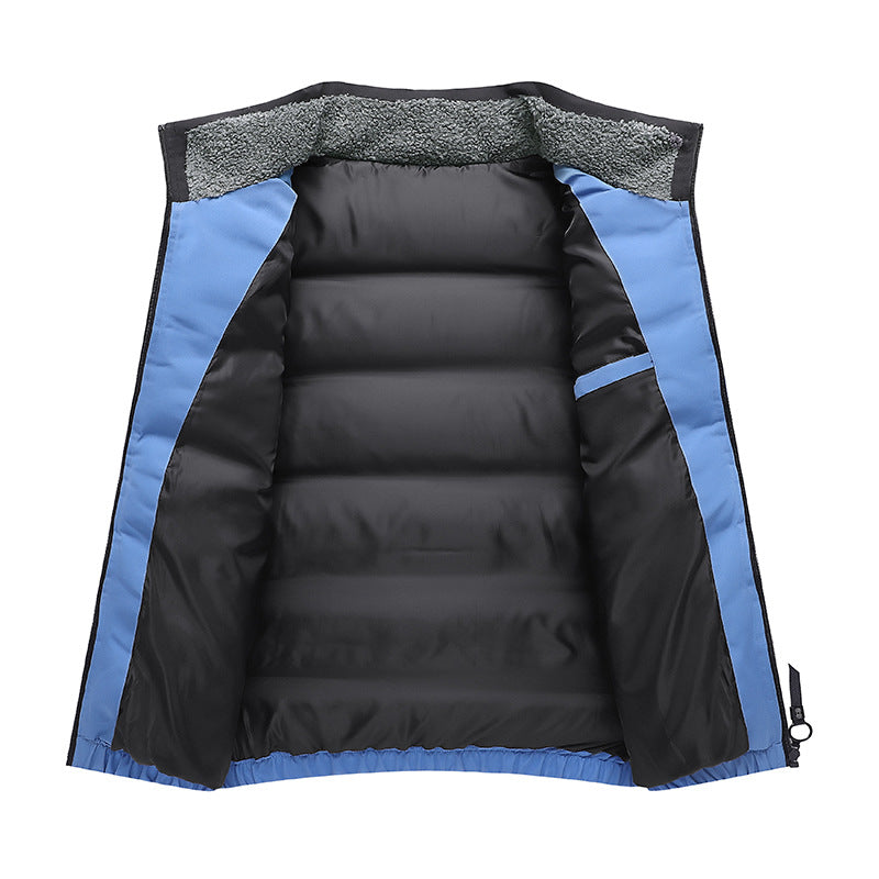 Men's Padded quilted jacket with Sherpa inner collar, windproof membrane and zip pockets Chichicherry