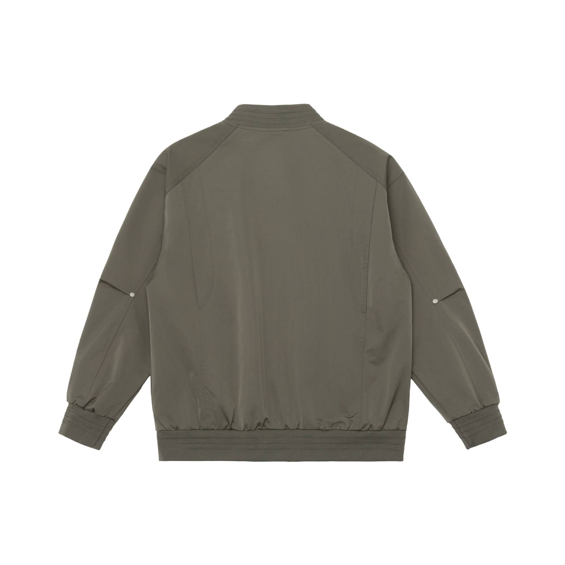 Men's Boxy Bomber Jacket with Stand-Up Collar, Concealed Zippers and Flap Pockets Chichicherry